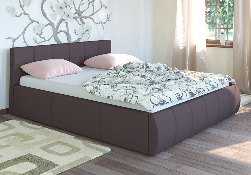Интерьерная кровать Афина в спальню в цвете тёмно-коричневый